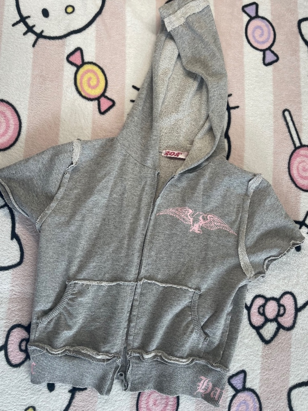 No sleeves grey Hoodie